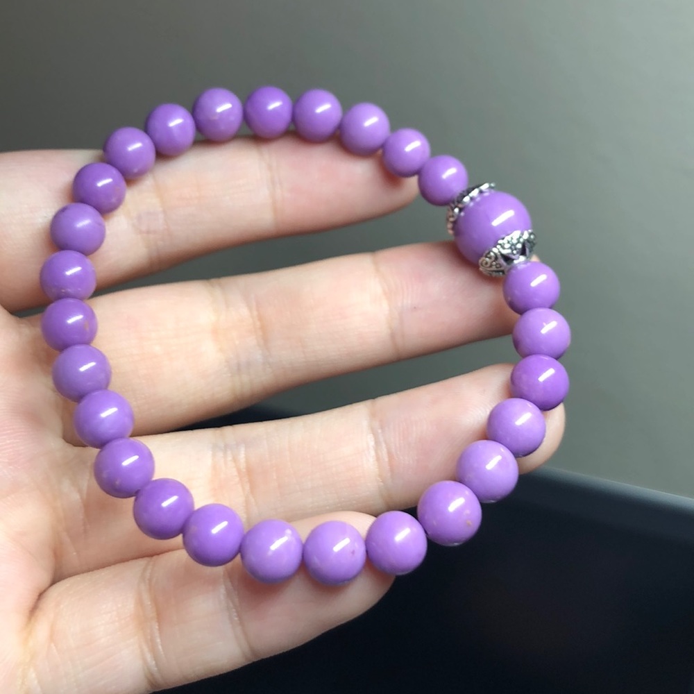 Lavender Phosphosiderite bead bracelet